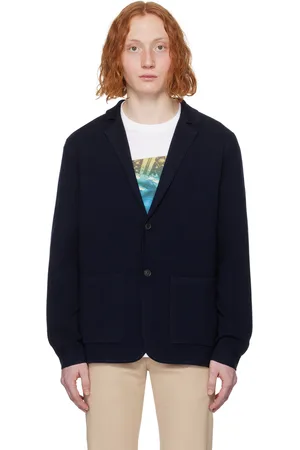 Paul Smith Blouson bleu marine à revers tailleur