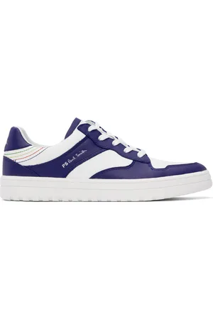 Paul Smith Baskets Liston blanc et bleu en cuir