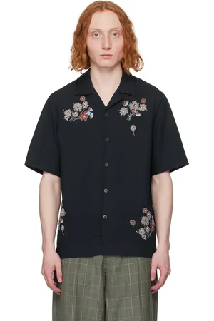 Paul Smith Chemise bleu marine à images brodées
