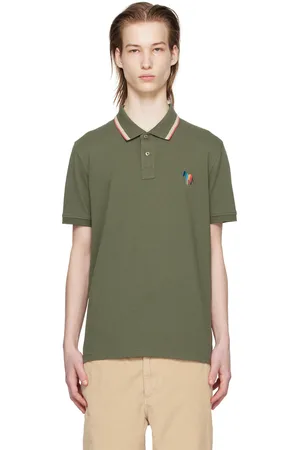 Paul Smith Polo vert à logo de zèbre à rayures
