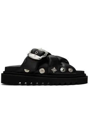 TOGA VIRILIS Sandales noires en cuir souple