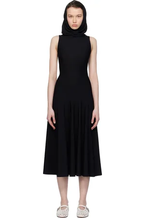 Alaïa Robe longue noire à capuche