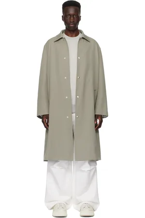 Jil Sander Manteau vert à boutons-pression