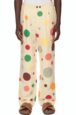BODE Pantalon blanc cassé à appliqués à pois