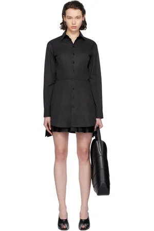 Alaïa Robe de style chemise courte noire