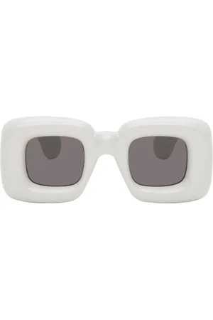 Loewe Lunettes de soleil rectangulaires épaisses blanches