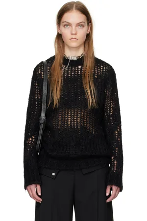 Acne Studios Pull noir à col ras du cou