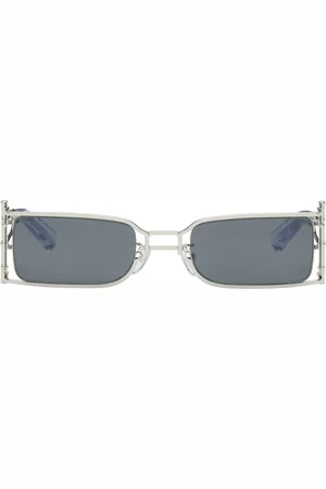 Feng Chen Wang Lunettes de soleil sculpturales argentées exclusives à SSENSE