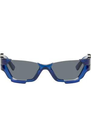 Feng Chen Wang Lunettes de soleil déconstruites bleues exclusives à SSENSE