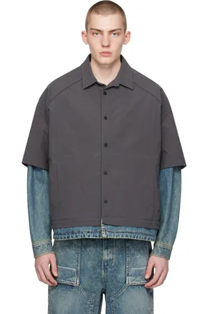 JUUN.J Chemise étagée gris et indigo