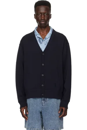 WOOYOUNGMI Cardigan bleu marine à col en Y