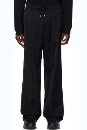 WOOYOUNGMI Pantalon noir à cordons coulissants