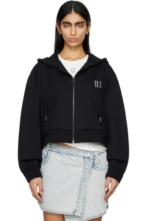 WOOYOUNGMI Pull à capuche noir à écusson à logo