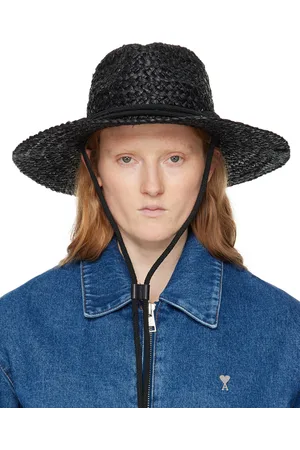 RAG&BONE Panama noir en paille tressée