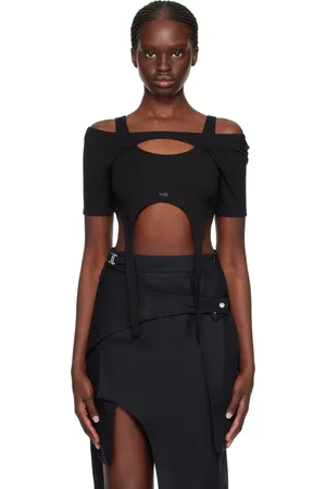HELIOT EMIL T-shirt Hail noir à empiècement de style harnais
