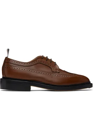 Thom Browne Chaussures oxford de style brogue brunes à embout prolongé