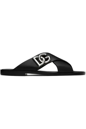 Dolce & Gabbana Sandales légères noires à logo DG