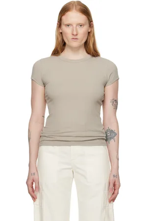 Filippa K T-shirt taupe en jersey côtelé