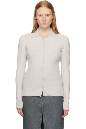 Filippa K Cardigan blanc cassé à col classique