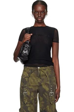 BLUMARINE T-shirt noir à logo en pierres du Rhin