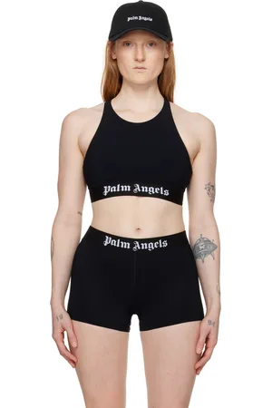 Palm Angels Soutien-gorge de sport noir à col ras du cou