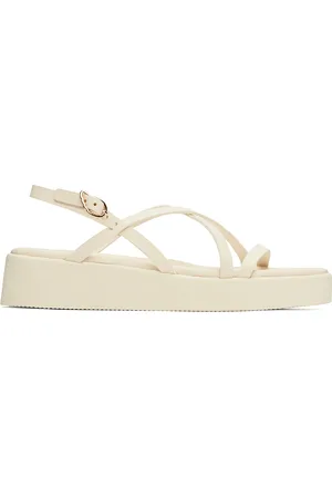 Ancient Greek Sandals Sandales Silia blanc cassé
