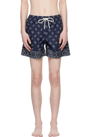 Palm Angels Maillot de bain bleu marine à motif cachemire