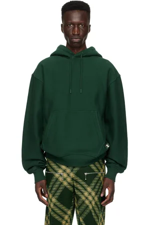Burberry Pull à capuche vert à cordon coulissant