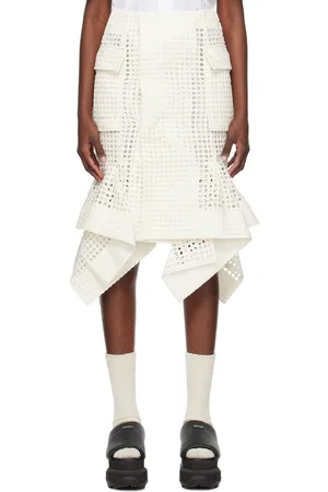 SACAI Jupe mouchoir midi blanc cassé