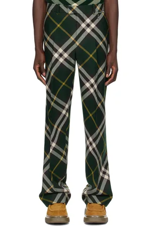 Burberry Pantalon vert à carreaux