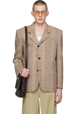 Bottega Veneta Veston brun à carreaux