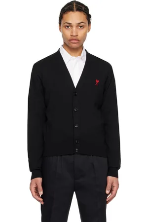 Ami Cardigan noir à logo Ami de cœur