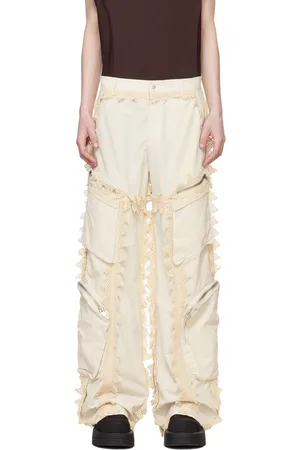 HELIOT EMIL Pantalon cargo Spherical blanc cassé