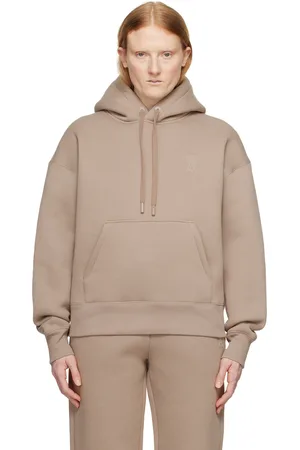 Ami Pull à capuche taupe à logo Ami de cœur