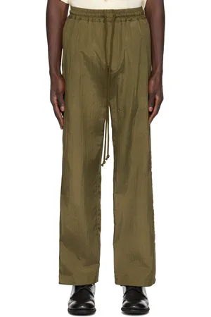 SONG FOR THE MUTE Pantalon de survêtement kaki à boutons-pression
