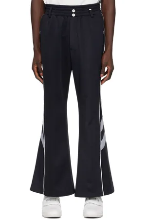 C2H4 Pantalon de survêtement bleu marine à taille étagée