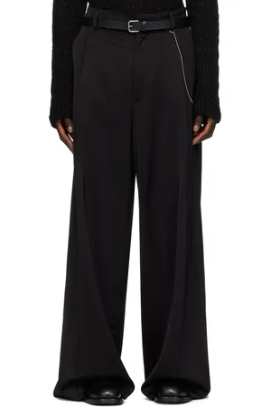 DRIES VAN NOTEN Pantalon noir à plis