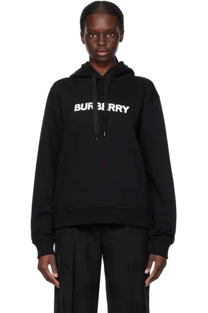 Burberry Pull à capuche noir à logo imprimé