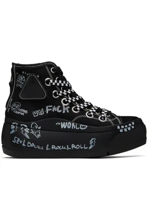 R13 Baskets Kurt noires à œillets exclusives à SSENSE