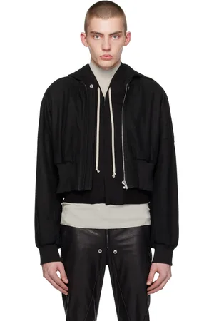 Rick Owens Blouson de style aviateur noir en cuir