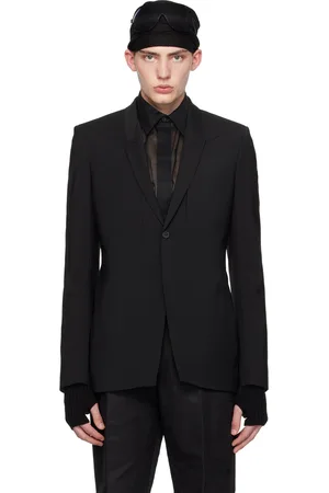 Rick Owens Veston noir à poches passepoilées