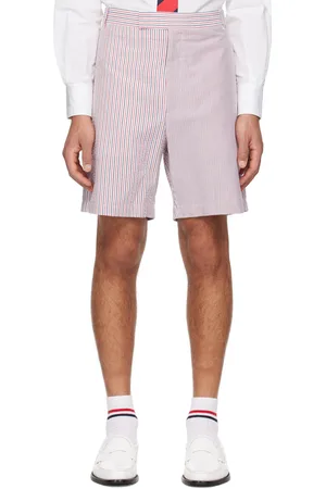 Thom Browne Short blanc et rouge à rayures