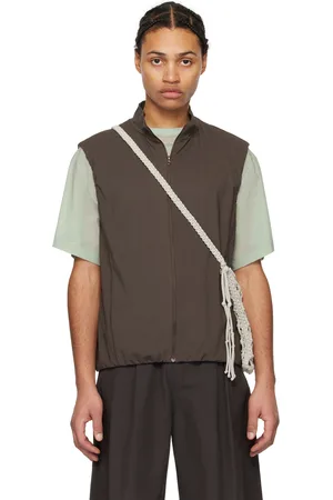 AMOMENTO Veste brune à col droit