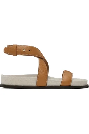 Totême Sandales brun clair en cuir