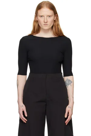 AMOMENTO T-shirt noir à dos ouvert