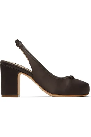 SANDY LIANG Chaussures à talon bottier 75 brunes à bride arrière exclusives à SSENSE