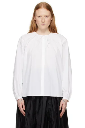 AMOMENTO Chemisier blanc à effet bouillonné