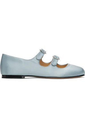 SANDY LIANG Ballerines de style Charles IX bleues à brides exclusives à SSENSE