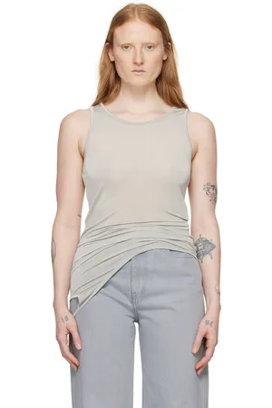 AMOMENTO Débardeur semi-transparent gris