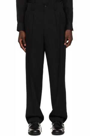 YOHJI YAMAMOTO Pantalon noir à nervures